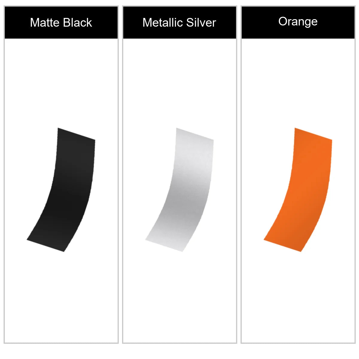 Harley Davidson Rustic Metal Sign powder coat color options including black, silver, and orange.
