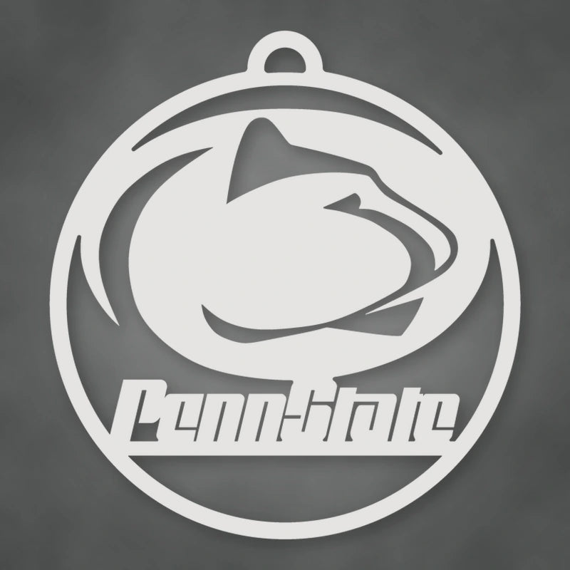 Penn State Ornament shown in Gloss White powder coat finish.