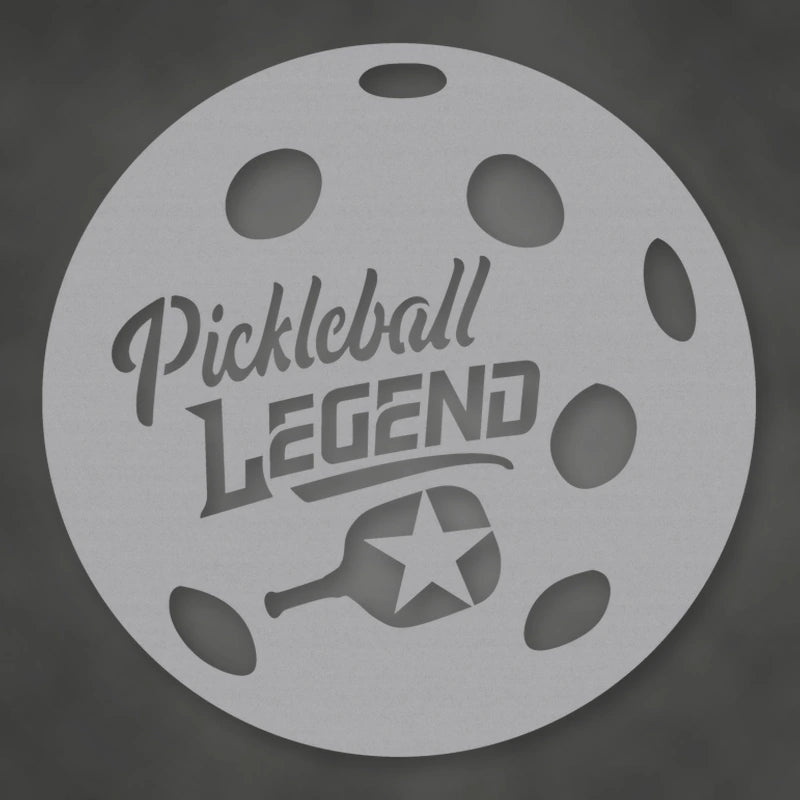 Pickleball Holiday Ornament shown in Metallic Silver powder coat finish.
