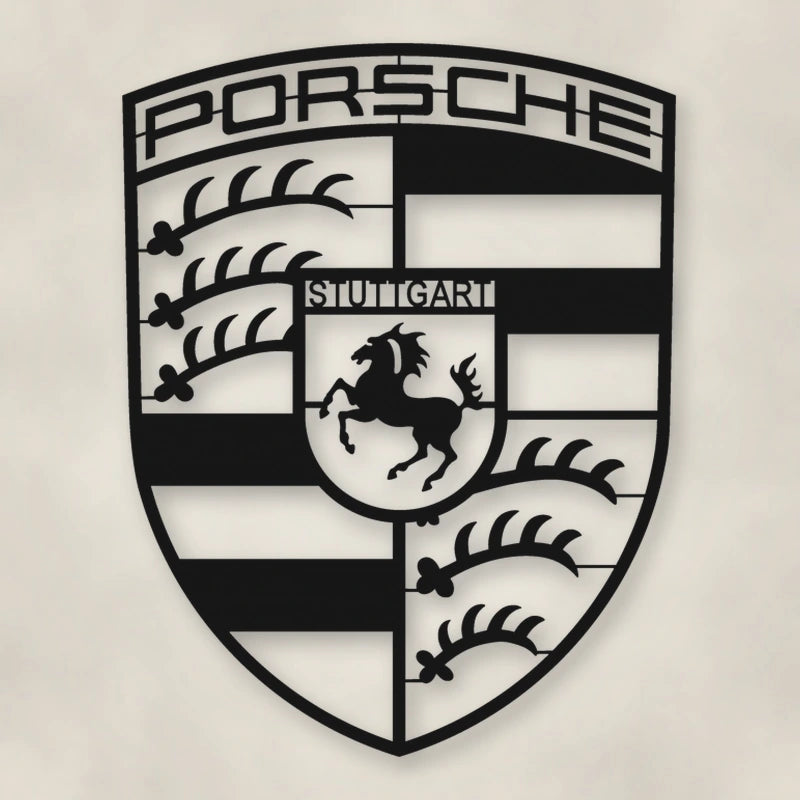Porsche Large shown in Matte Black powder coat finish.