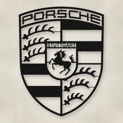 Porsche Large shown in Matte Black powder coat finish.