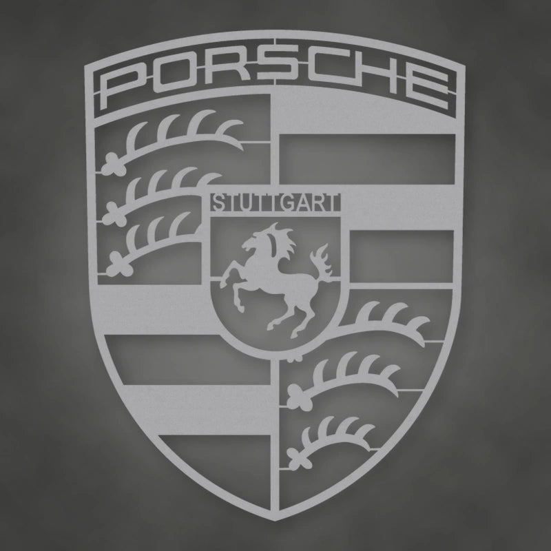 Porsche Large shown in Metallic Silver powder coat finish.