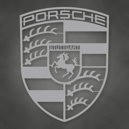 Porsche Large shown in Metallic Silver powder coat finish.