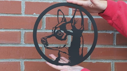 Chihuahua Dog Silhouette Metal Sign