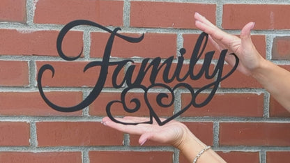 Family Script with Hearts