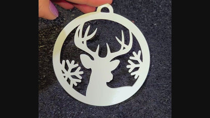 Reindeer Snowflake Holiday Ornament