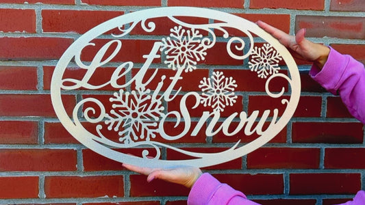 Let It Snow Winter Season Metal Sign - Steel Seasonal Wall Décor