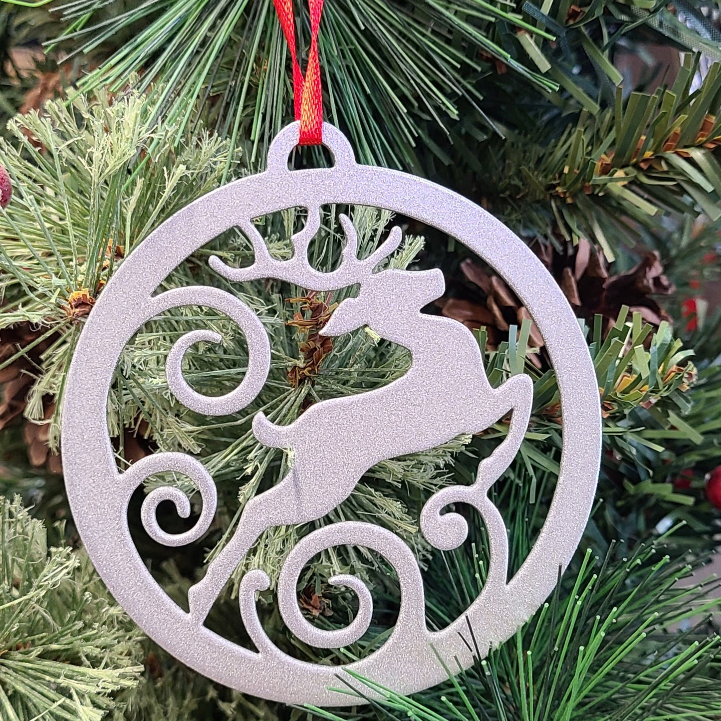 Reindeer Jumping Holiday Ornament