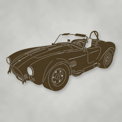 Shelby Cobra Metal Garage Sign shown in Metallic Bronze powder coat finish.