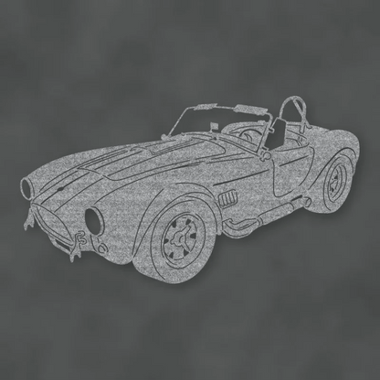 Shelby Cobra Metal Garage Sign Raw Steel / Rust animated finish preview Shopify Ready.