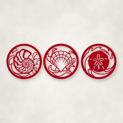 Seashells shown in Gloss Red powder coat finish.