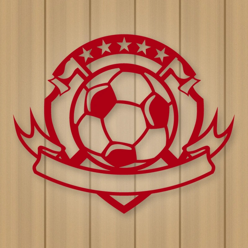 Personalized Soccer Sign shown in Gloss Red powder coat finish.