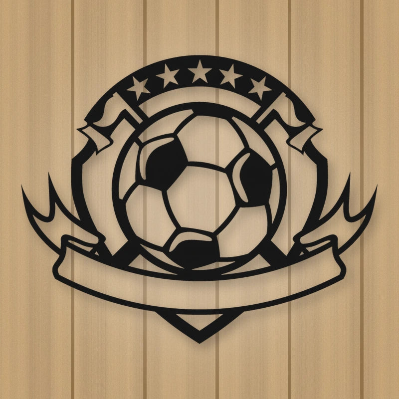 Personalized Soccer Sign shown in Matte Black powder coat finish.
