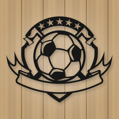 Personalized Soccer Sign shown in Matte Black powder coat finish.
