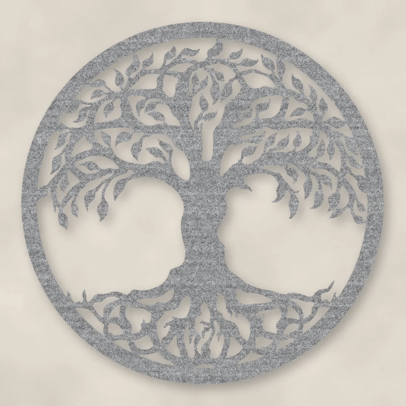 Tree Of Life Metal Sign Raw Steel / Rust animated finish preview Shopify Ready.