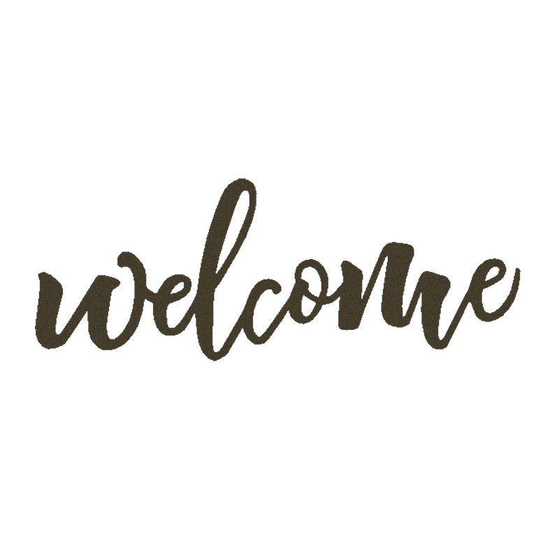 Welcome Script Metal Sign – Welcome Steel Wall Art