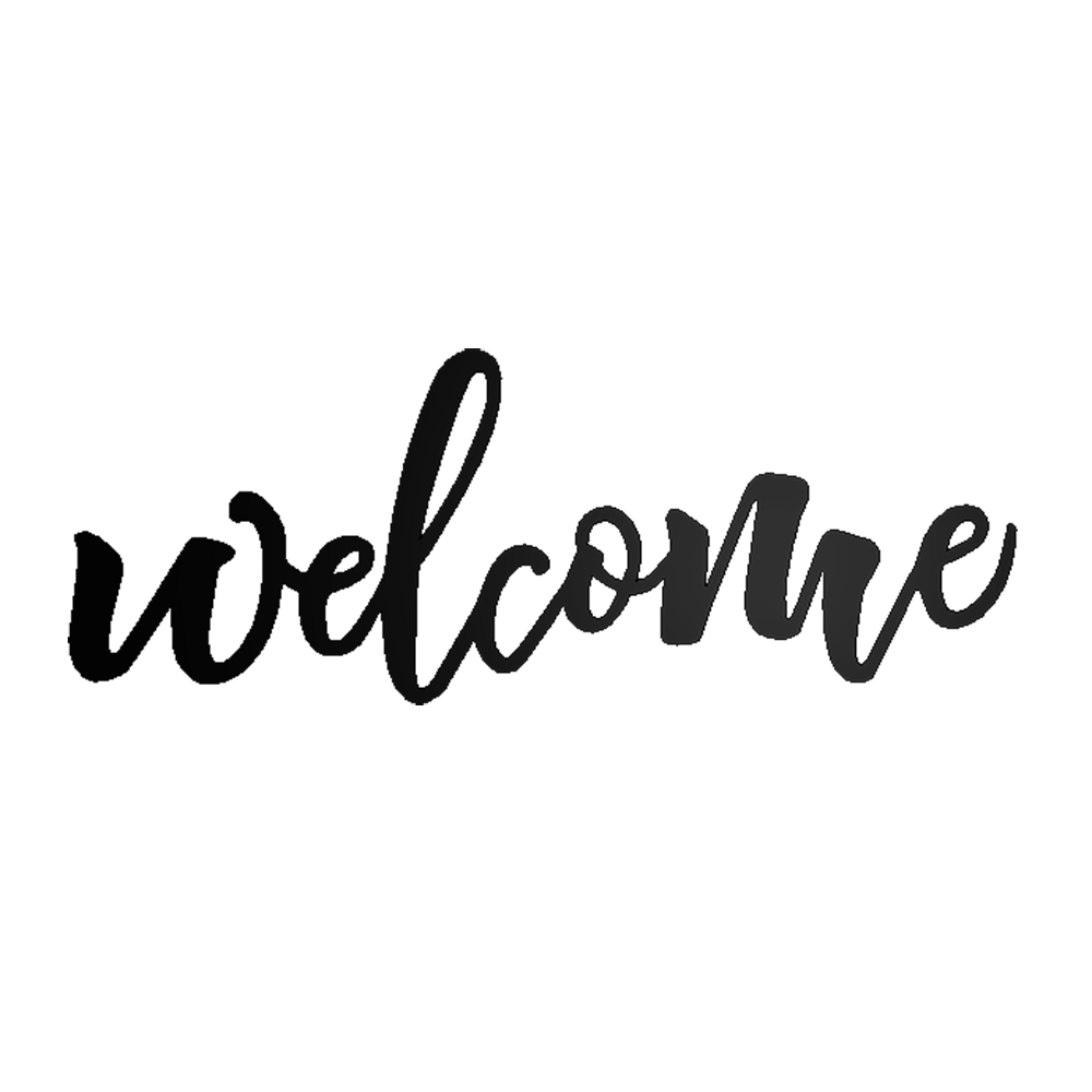 Welcome Script Metal Sign – Welcome Steel Wall Art