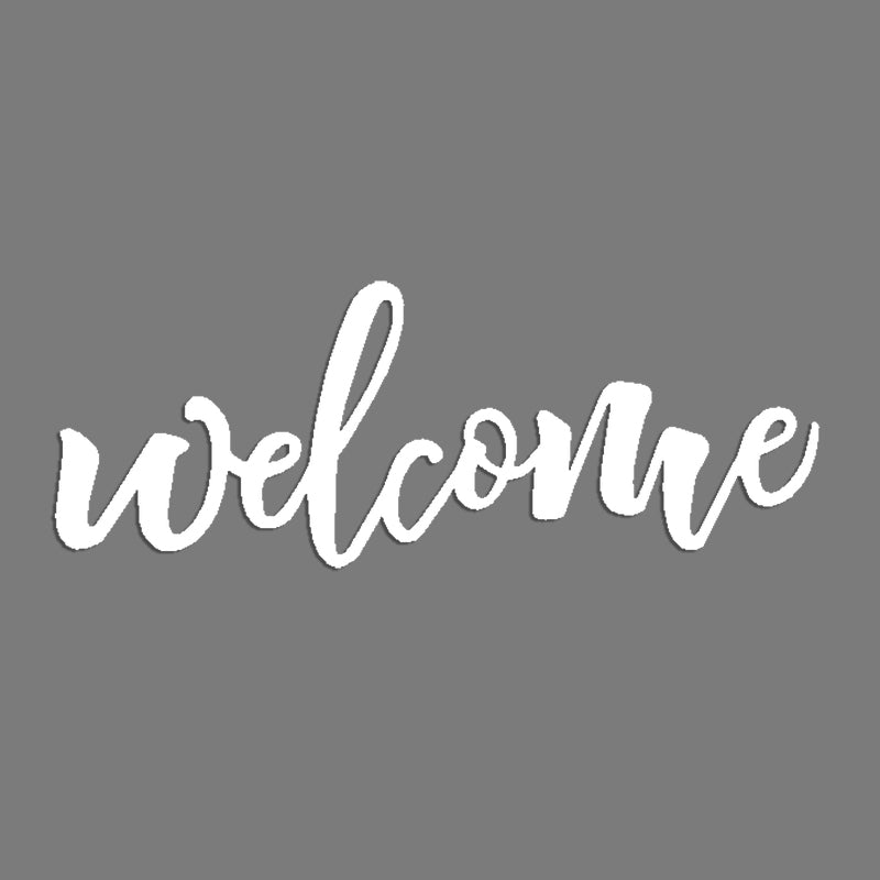 Welcome Script Metal Sign – Welcome Steel Wall Art