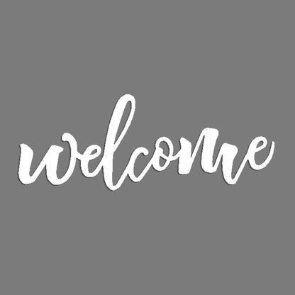 Welcome Script Metal Sign – Welcome Steel Wall Art