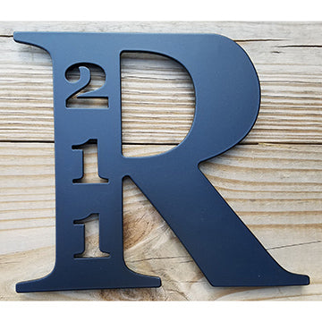 Personalized Initial Address Metal Sign