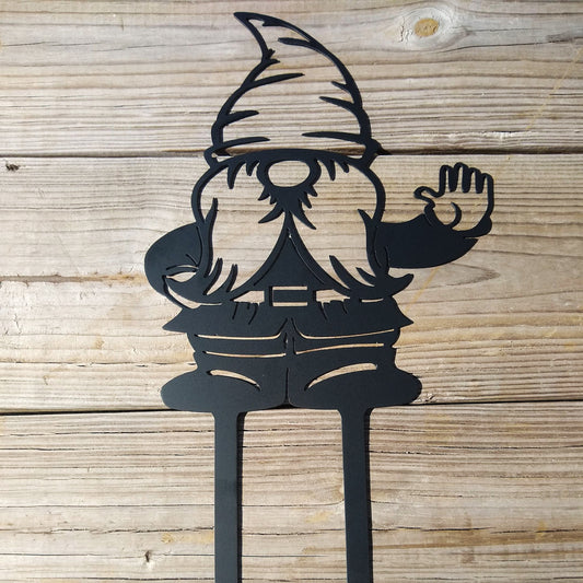 Gnome Metal Garden Sign - Short