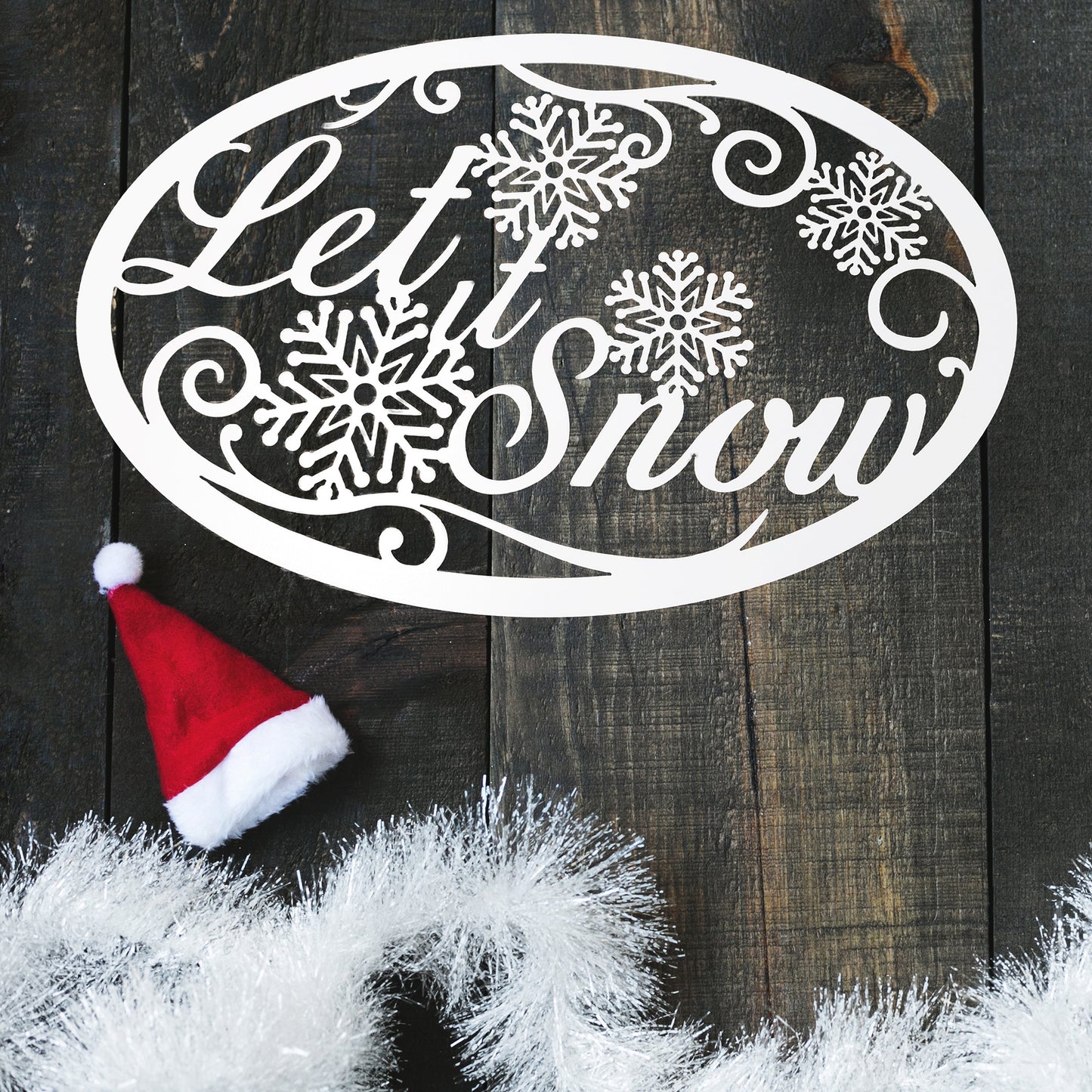 Let It Snow Winter Season Metal Sign