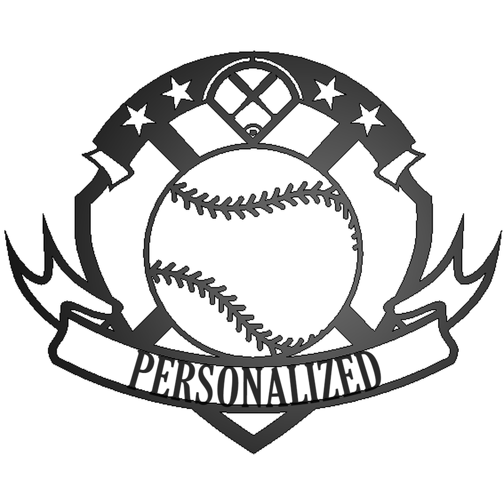 Simple Metal Baseball Sign Personalized Baseball Sign – Personalized Steel Wall Décor for Athlete ...