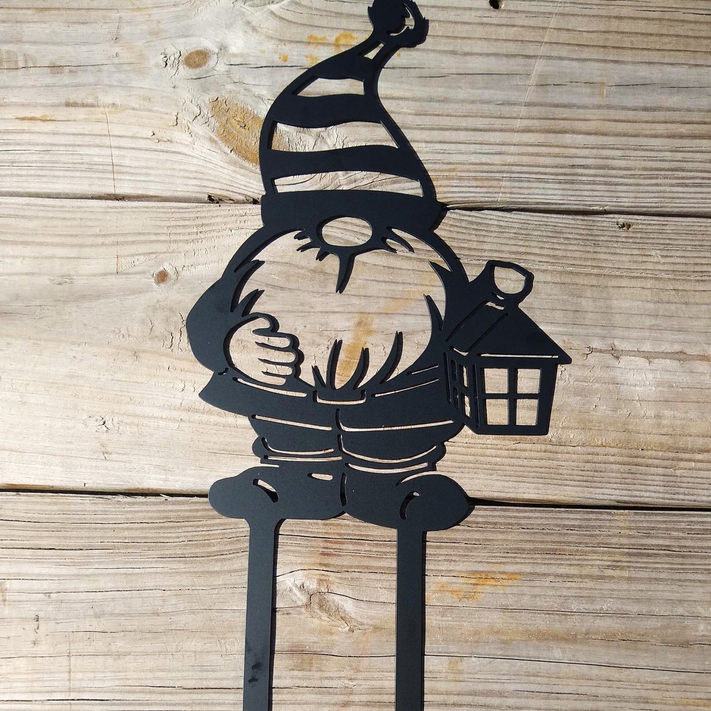 Gnome Metal Garden Sign - Tall