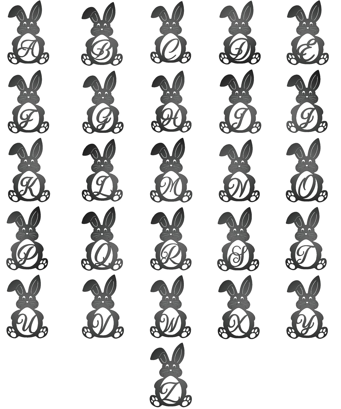 Bunny Monogram Sign