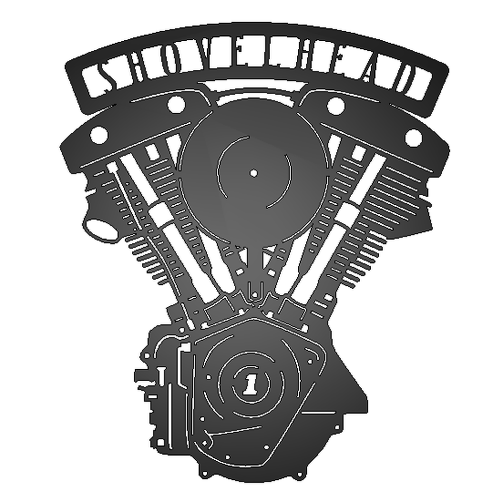 Shovelhead Engine Metal Garage Sign