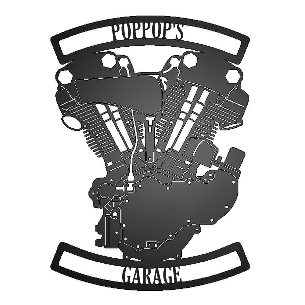 Personalized Knucklehead Engine Metal Garage Sign