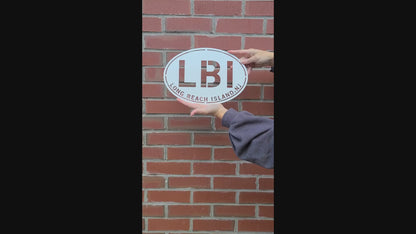 LBI New Jersey Oval Metal Wall Sign