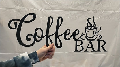 Coffee Bar Script Metal Sign