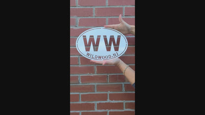 Wildwood New Jersey WW Oval Metal Wall Sign