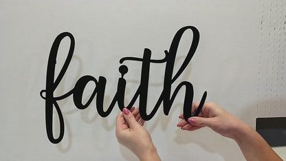 Faith Script Metal Sign
