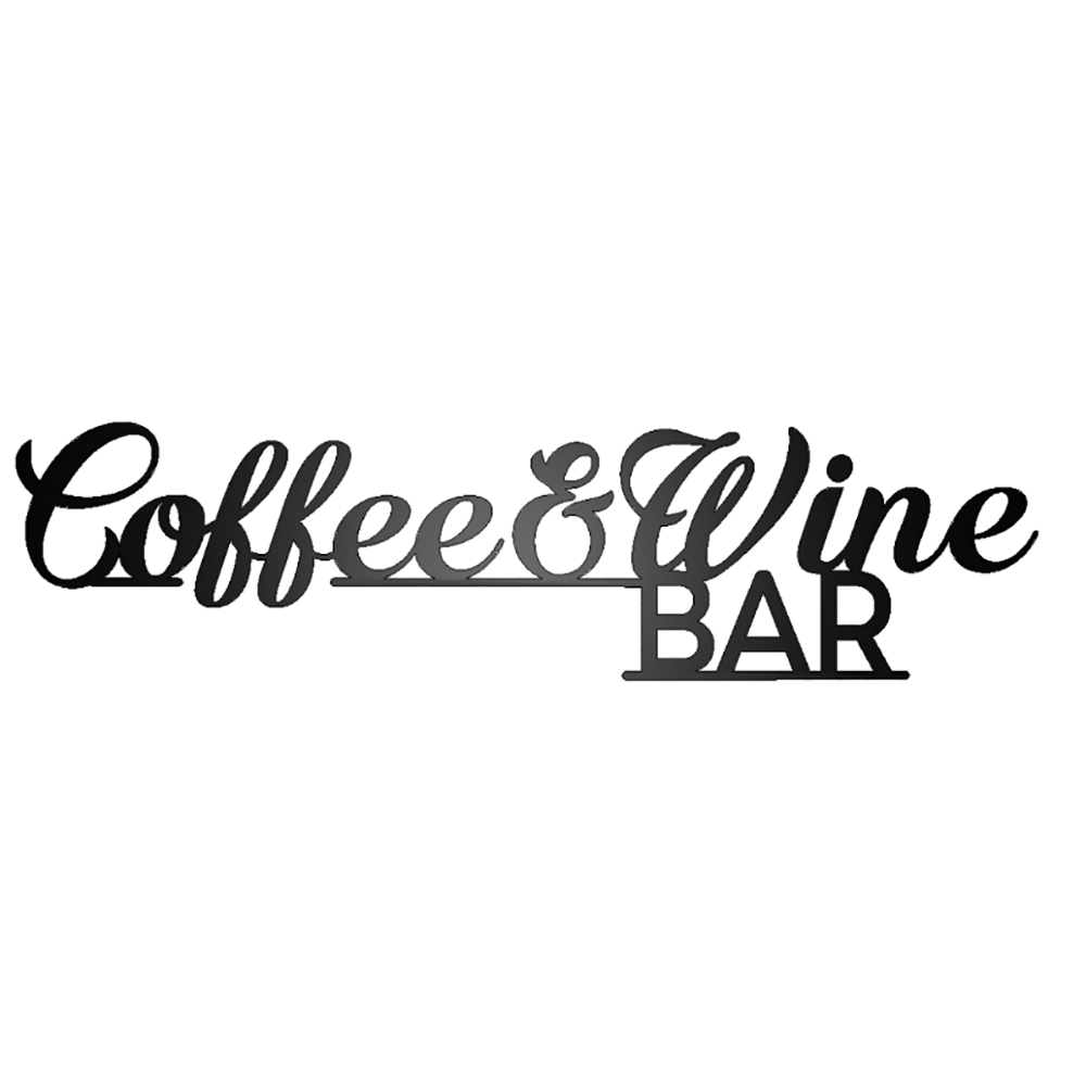 Coffee & Wine Bar Script Metal Sign