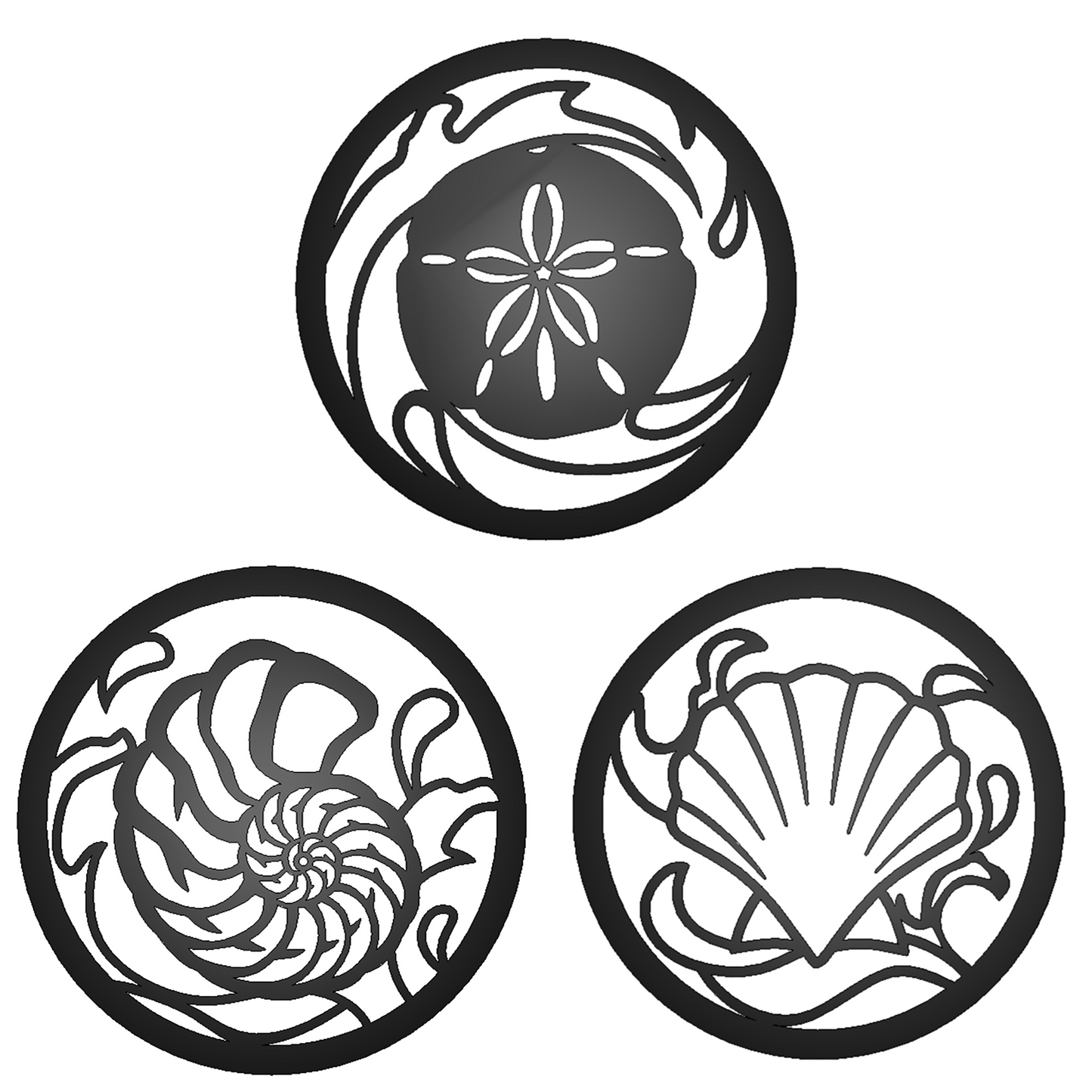 Seashells - 3 Piece Metal Signs