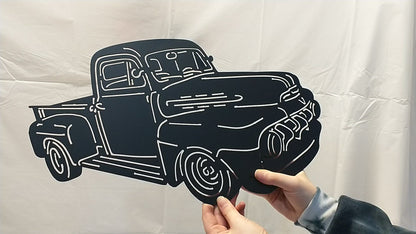 Truck Silhouette 1951 Ford F1 Pickup Metal Wall Sign