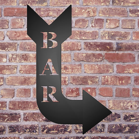 Bar Arrow Metal Sign