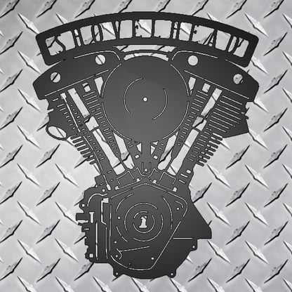 Shovelhead Engine Metal Garage Sign