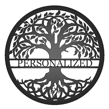Tree of Life with Personalized Name Metal Sign